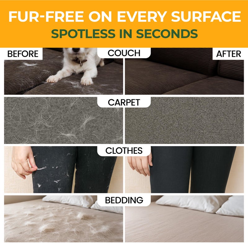 Zelovo Pet Hair Remover for Furniture - Reusable Lint Roller and Pet Hair Removal Tool for Couch, Carpet, Bedding, Clothes, Car Seats - Multi-Surface Roller for Dog and Cat Fur - Image 2